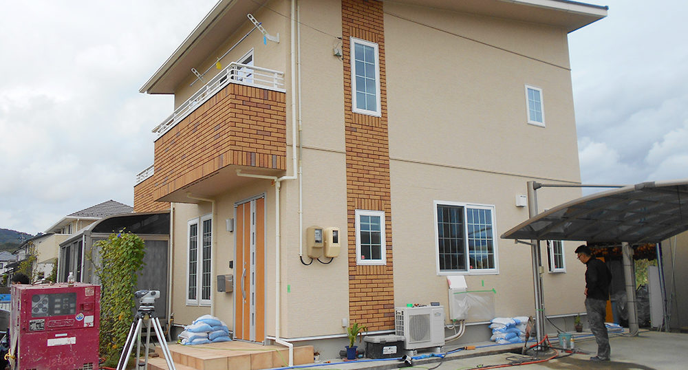 住宅の沈下修正（宮城県山元町）