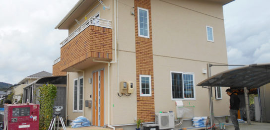 住宅の沈下修正（宮城県山元町）