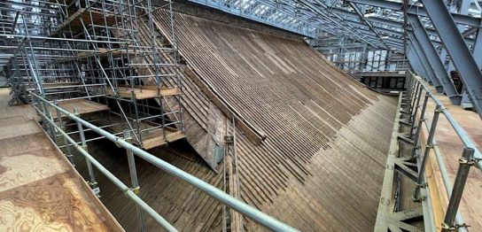 比叡山延暦寺 国宝・根本中堂沈下修正（滋賀県大津市）