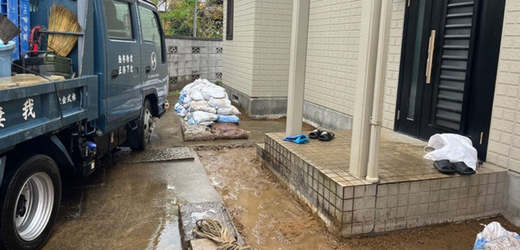 地盤沈下による不同沈下修正工事施工後(千葉県)