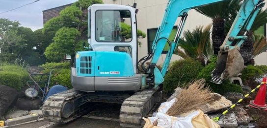 埼玉県地盤沈下修正と嵩上げ工事現場