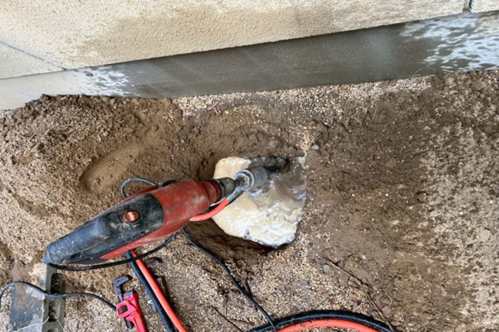 沈下修正工事地盤補強（石川県羽咋市）