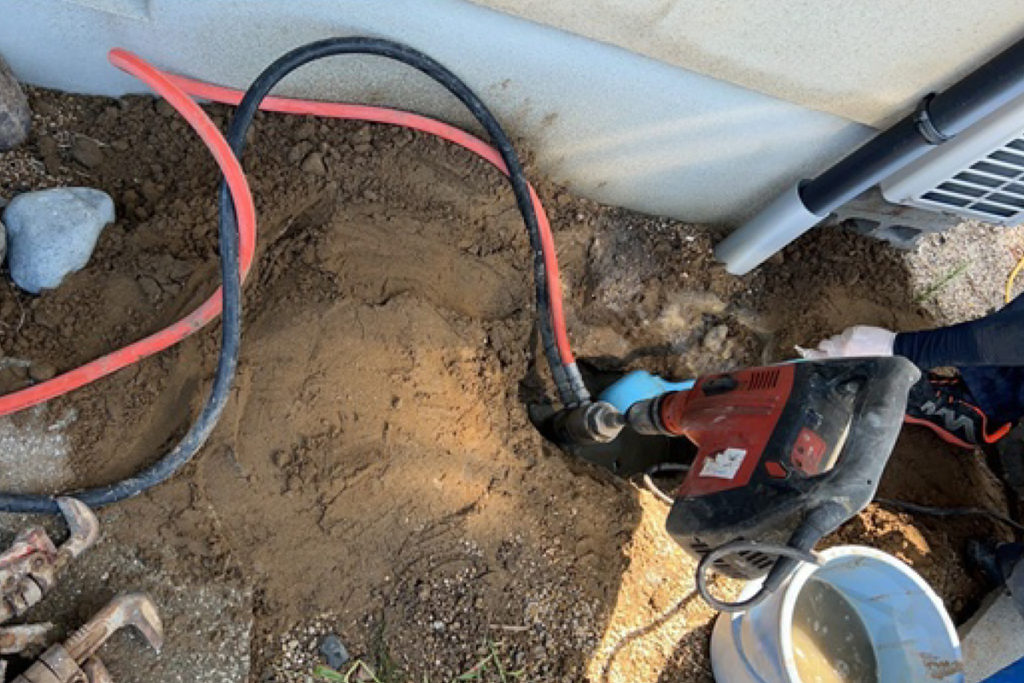 沈下修正工事地盤補強（石川県羽咋市）