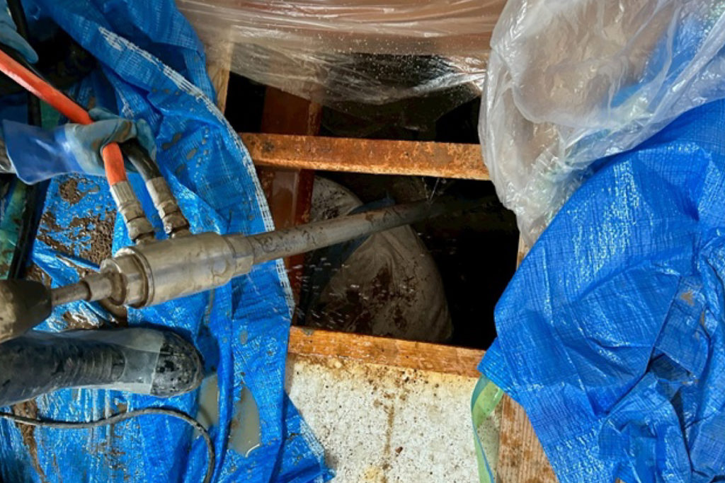 沈下修正工事地盤補強（石川県羽咋市）