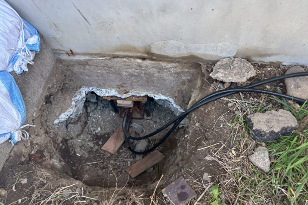 沈下修正工事（宮城県仙台市）