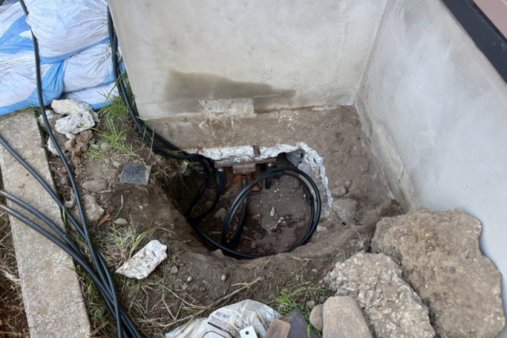 沈下修正工事（宮城県仙台市）