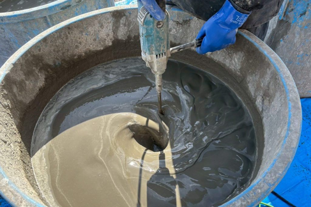 沈下修正工事（宮城県仙台市）