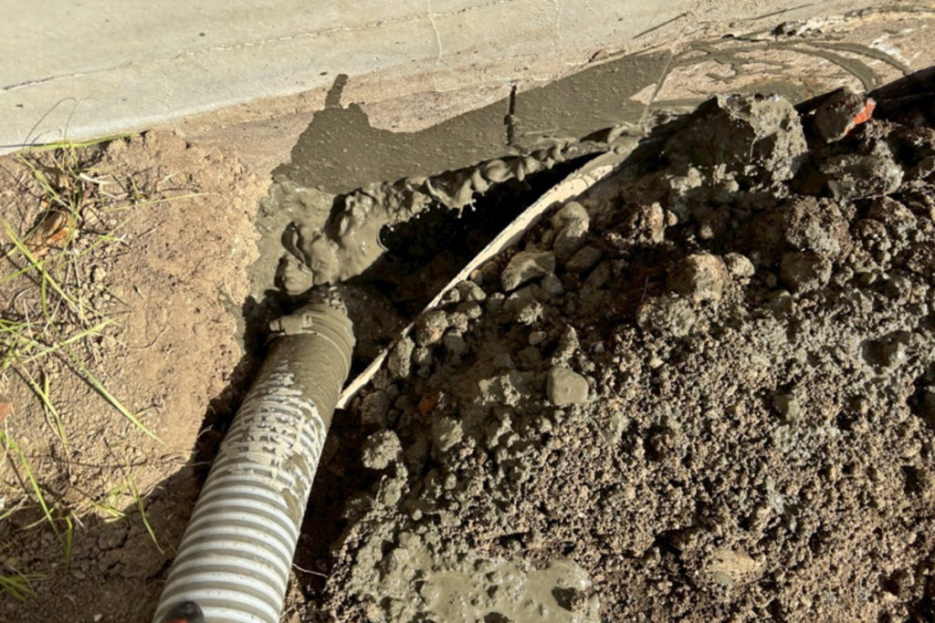 沈下修正工事（宮城県仙台市）