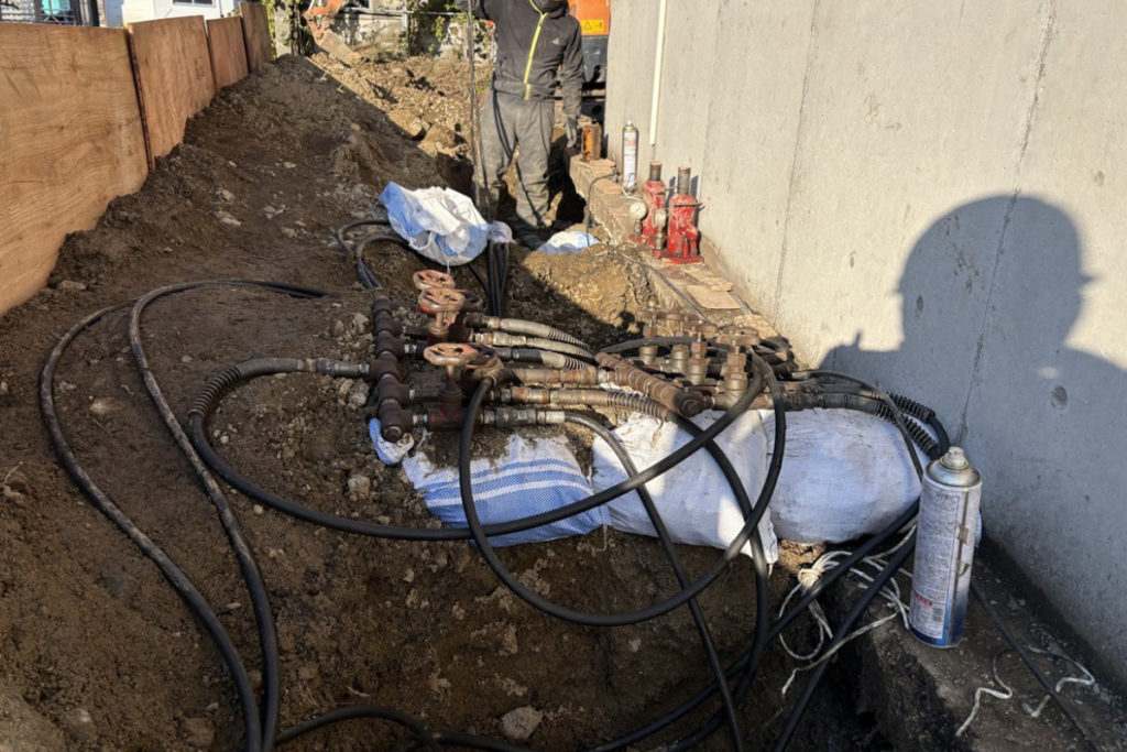 米沢市沈下修正工事の事例