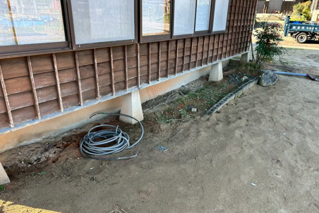 沈下修正工事（石川県羽咋市）