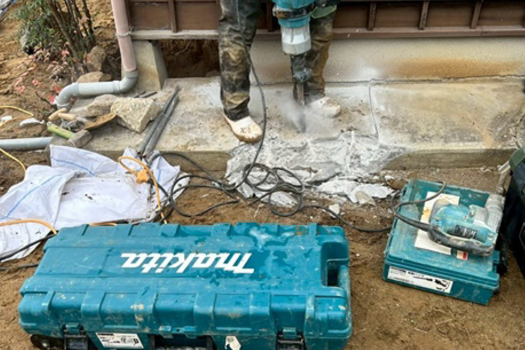 沈下修正工事（石川県羽咋市）