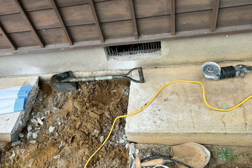 沈下修正工事（石川県羽咋市）