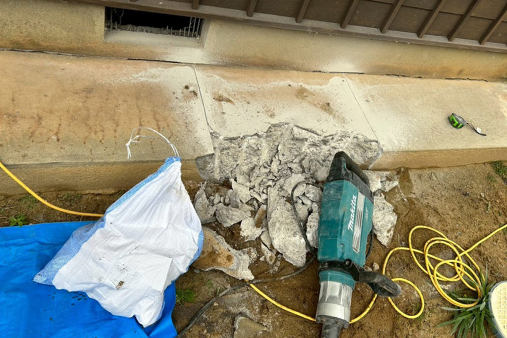 沈下修正工事（石川県羽咋市）