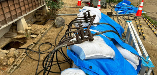 沈下修正工事（石川県羽咋市）