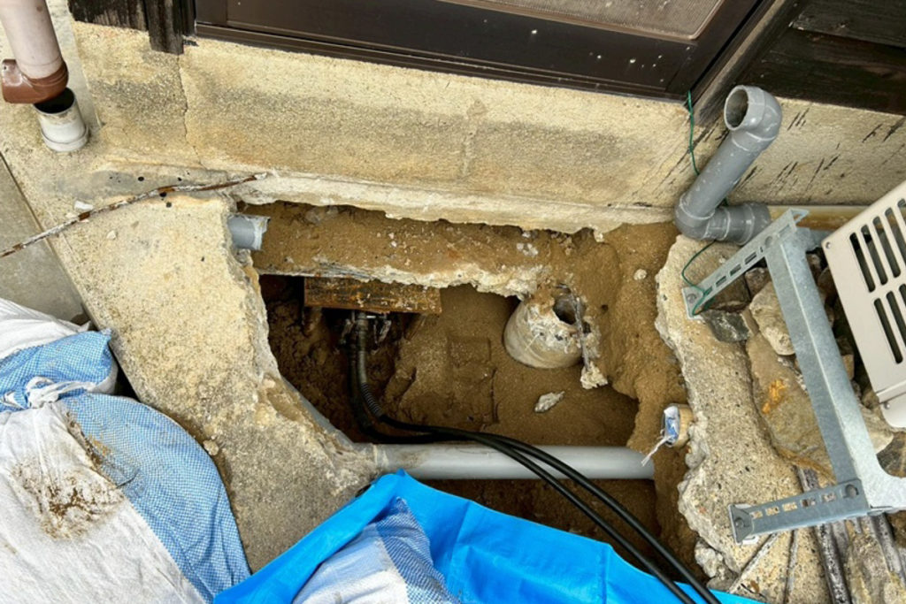 沈下修正工事（石川県羽咋市）