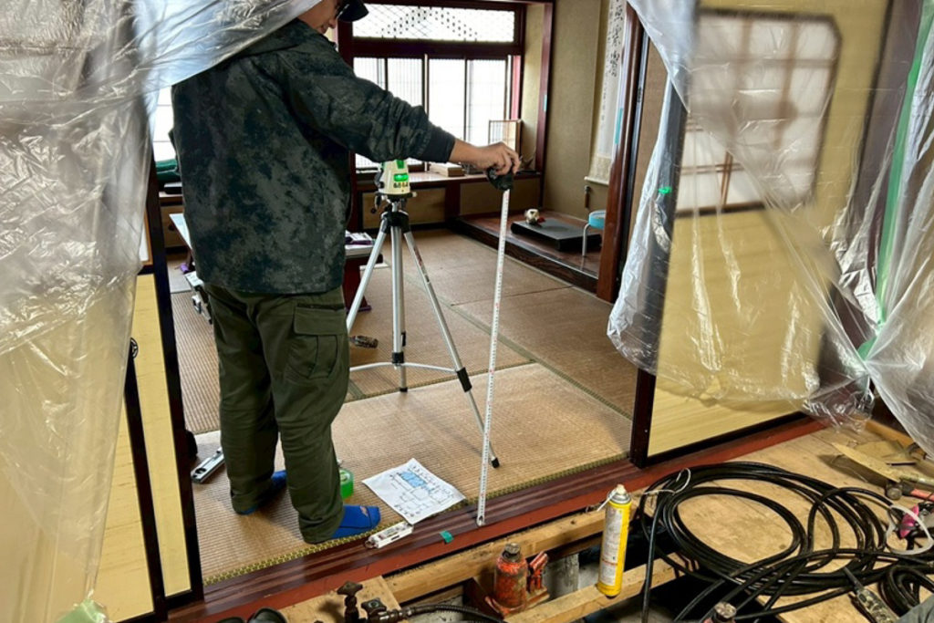 沈下修正工事（石川県羽咋市）