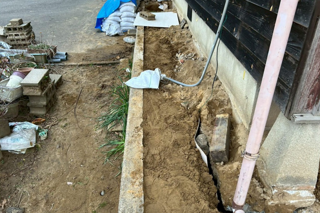 沈下修正工事（石川県羽咋市）