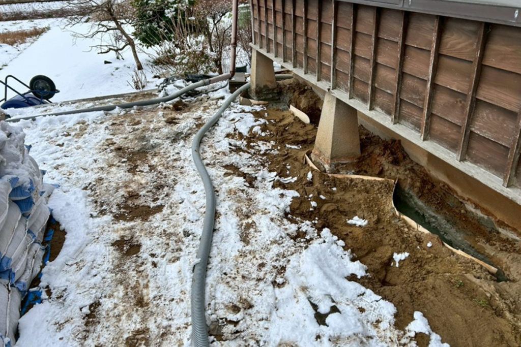 沈下修正工事（石川県羽咋市）